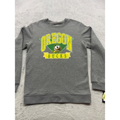 Oregon Ducks Mens Small Gray Crewneck Sweatshirt Puddles Mascot New