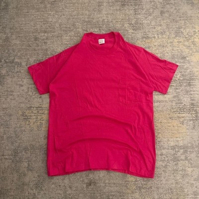 Vintage 90s Gap Sport Single Stitch Hot Pink Pocket T-Shirt Made in USA