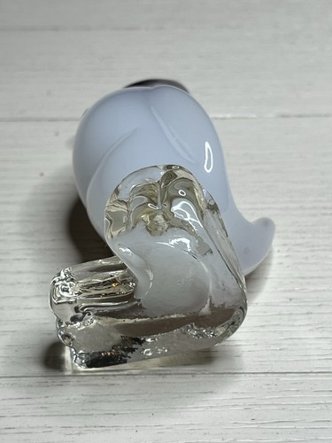 Statuina anatra ombreggiata viola soffiata a mano La Serenissima Murano vintage 5,5" - Foto 4 di 4