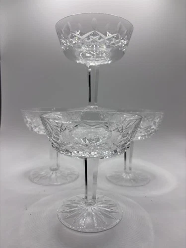 Waterford Lismore 4.25” Coupe Sherbert Champagne Glasses Vintage Set of 4
