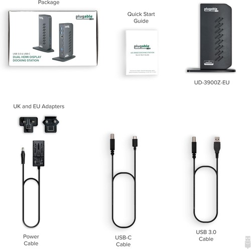 Plugable USB 3.0 and USB-C Universal Laptop Docking Station with 2 HDMI Ports fo - 第 4/8 張圖片