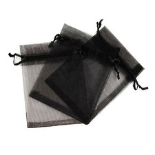 Black Organza Gift Bags Jewelry Bags- 10pcs Wedding Party Favor