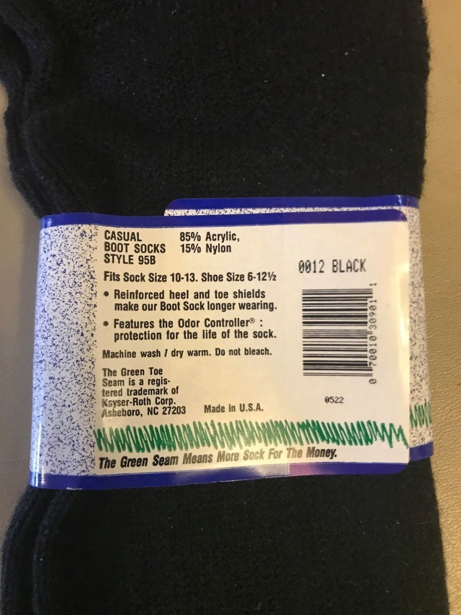 サモア 2 pair Burlington Boot Sock USA made styel 95B 85 % Acrylic/ 15