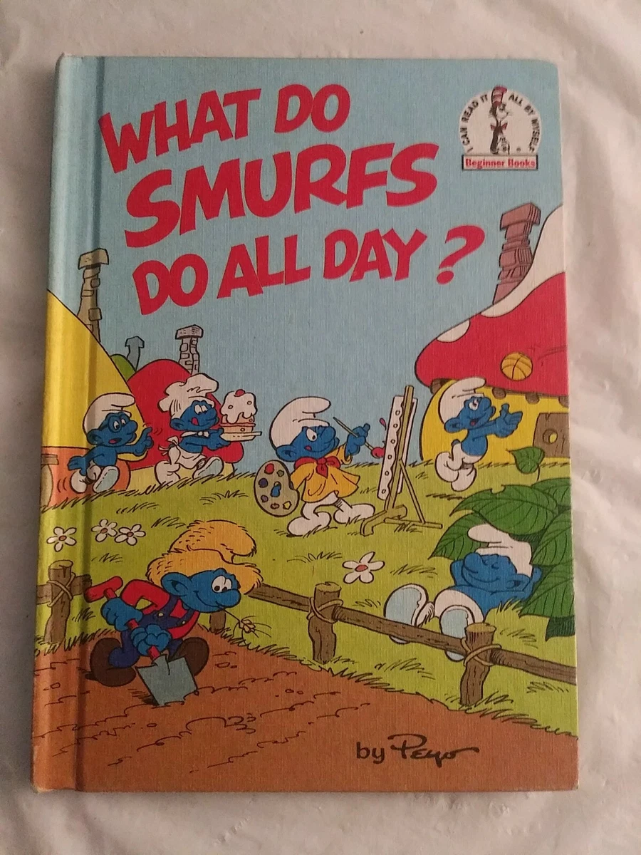 Vintage 1983 WHAT DO SMURFS DO ALL DAY Dr. Seuss Rare book club
