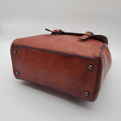 COOLCY Women's Vintage Genuine Leather Backpack – Retro Brown Daypack, Stylish & Practical Purse Rucksack - View #5