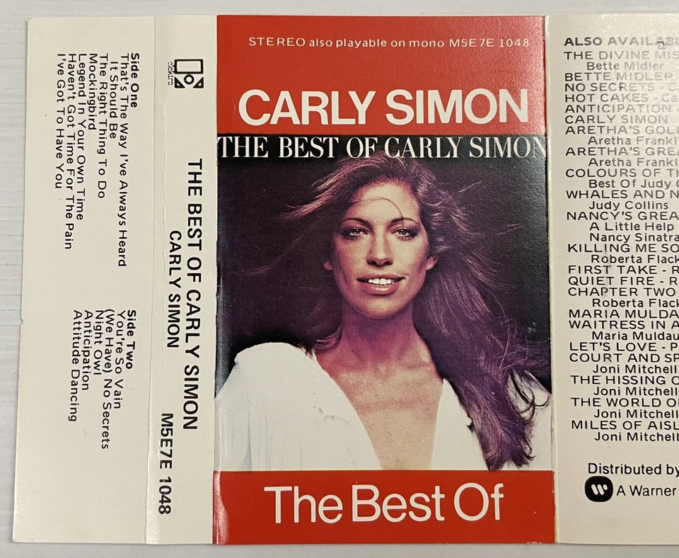 The Best Of Carly Simon Music Cassette Tape M5E7E 1048 Elektra 1975 Original - Image 4 of 4