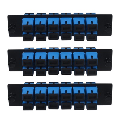 12 Fiber SC to SC UPC Singlemode Fiber Patch Panel Coupler Adaptors 3pcs
