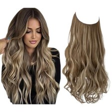 Invisible Wire Hair Extensions 18 Inch Pack of 1 Ash Medium Brown/Ash Blonde