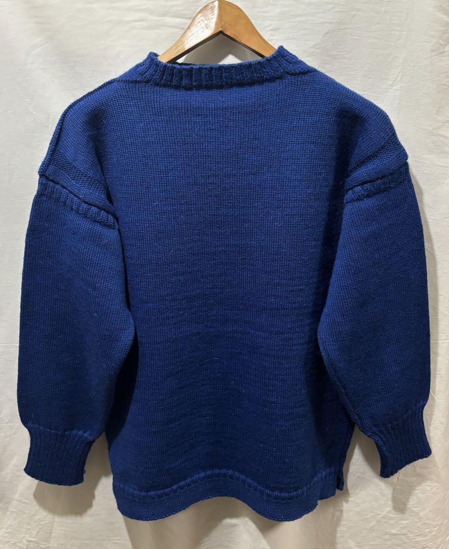 Le Tricoteur Guernsey Sweater Blue Size 42 Wool Knit Pullover 