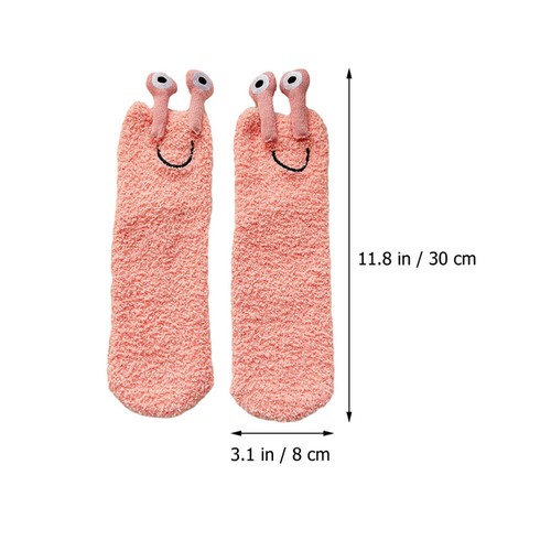 4 Pairs Coral Fleece Socks Fuzzy Slipper for Women Warm Miss - 第 6/12 張圖片