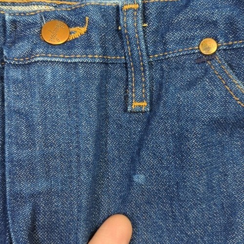 Jeans Wrangler vintage uomo 38x31 vestibilità 35x31 blu 13MWZ taglio cowboy made in USA - Foto 7 di 15
