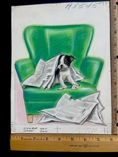 Original Water Color Painting for Xmas Card Art Hand Signed by Marjorie Cooper