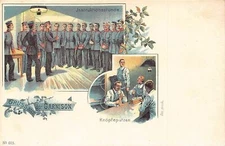 L002 Germany 1900 Gruss aus der Garnison military litho postcard