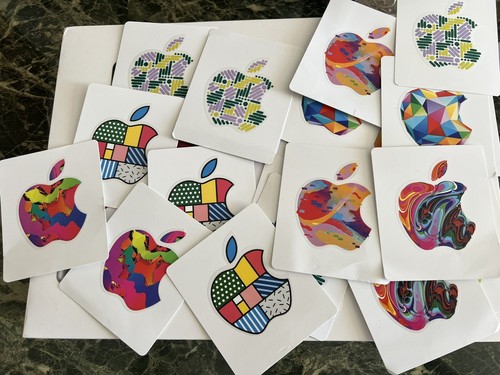 20 Apple Logo Aufkleber aus gebrauchten USA Apple Geschenkkarten