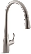 Kohler 596-VS Simplice Pull Down Kitchen Faucet 3-Spray Vibrant Stainless