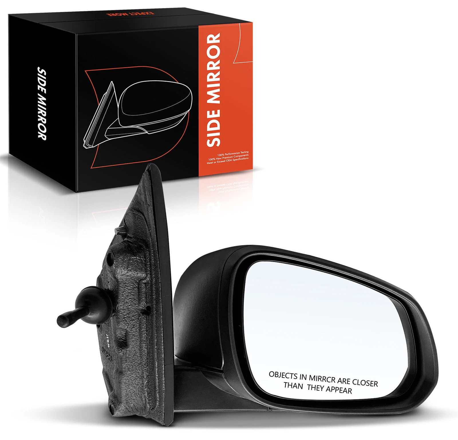Passenger RH Black Manual Folding Mirror Black Textured for Chevrolet Spark 2016
