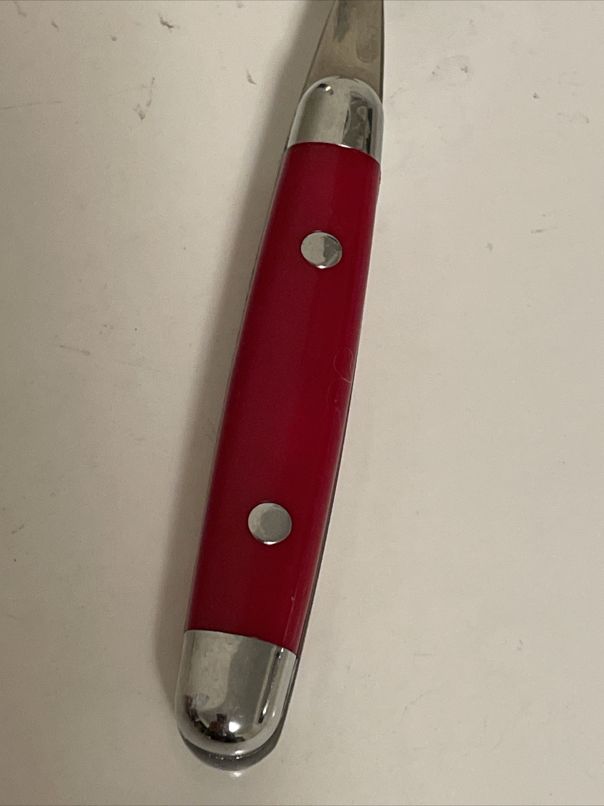 Cambridge Stainless JUBILEE RED Plastic Handle Rivet Flatware~6.5" SALAD FORK(s)