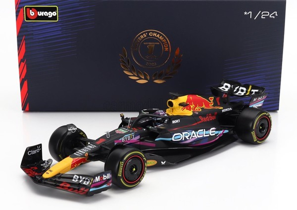 Burago 1/24 Red Bull F1 RB19 Verstappen Miami Gp 2023 Statisches Modell Diecast-image