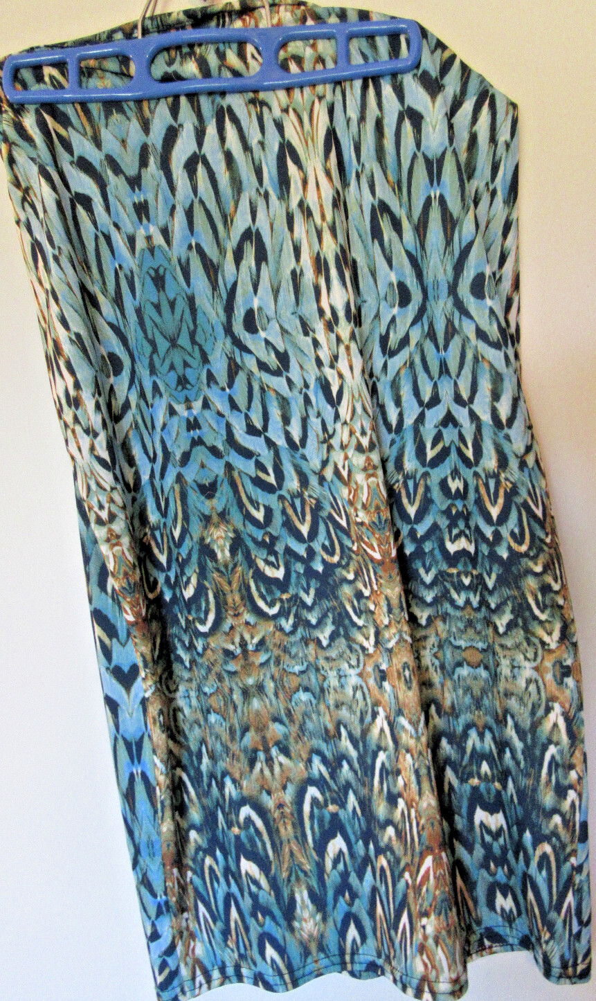 VIERECK Swirley print multicolored Calf length pencil skirt micro fiber stretchy