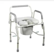 Drive 11125PSKD-1 deluxe Steel Drop Arm Bedside Commode with Padded Seat and Arm
