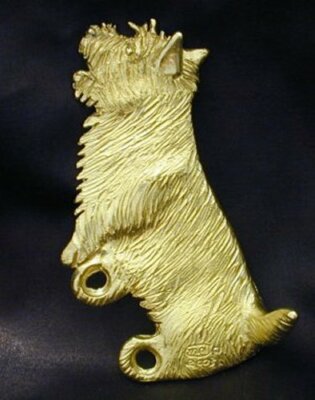 CAIRN TERRIER Hook in Bronze