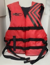 X2O Water Sports Life Jacket Adult Red Style Universal 90 lb Type 3 PFD Ski Vest