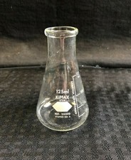 Kimble KIMAX 125mL Narrow Mouth Erlenmeyer Flask, Reinforced Rim, 26500-125 Chip