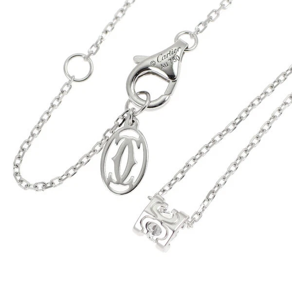 Collar colgante de diamantes Cartier K18WG 0,18 quilates E VVS2 3EX C de Cartier - Auténtico gratis Foto 3 de 4