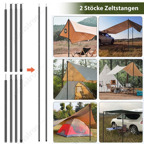 2Pack Adjustable Height Stainless steel Tent Poles Camping Tarp Poles Universal - Picture 4 of 14