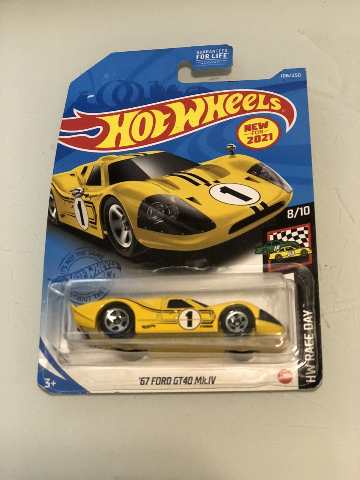 2021 Hot Wheels #106 Yellow '67 Ford GT-40 GT40 MK.IV Please Read Inside