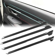 Gloss Carbon Fiber Print Interior Door Panel Trim Overlay Cover Fits 17-22 CRV