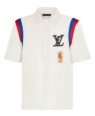 Louis Vuitton LV NBA Basketball SS Shirt Logo Short Sleeve Button 