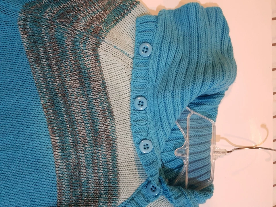 Suéter de manga larga azul y blanco para niñas talla XL - Energie Foto 4 de 4