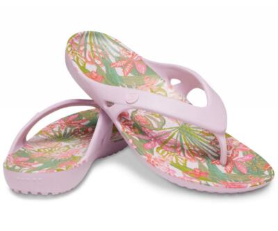 NEW! CROCS KADEE II VERA BRADLEY FLIP FLOPS Ballerina Pink Floral