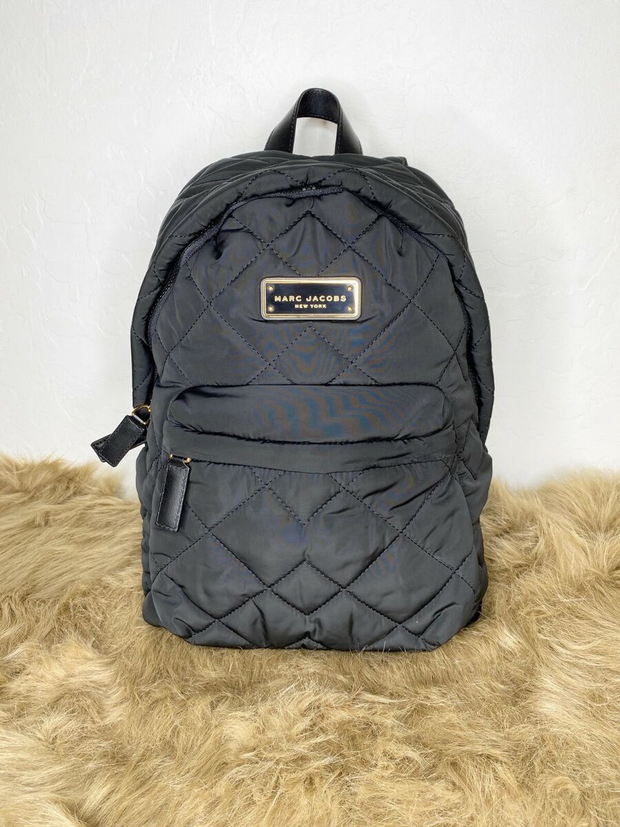 MARC JACOBS Black Quilted Nylon School Backpack Two-Way Zipper, 1
