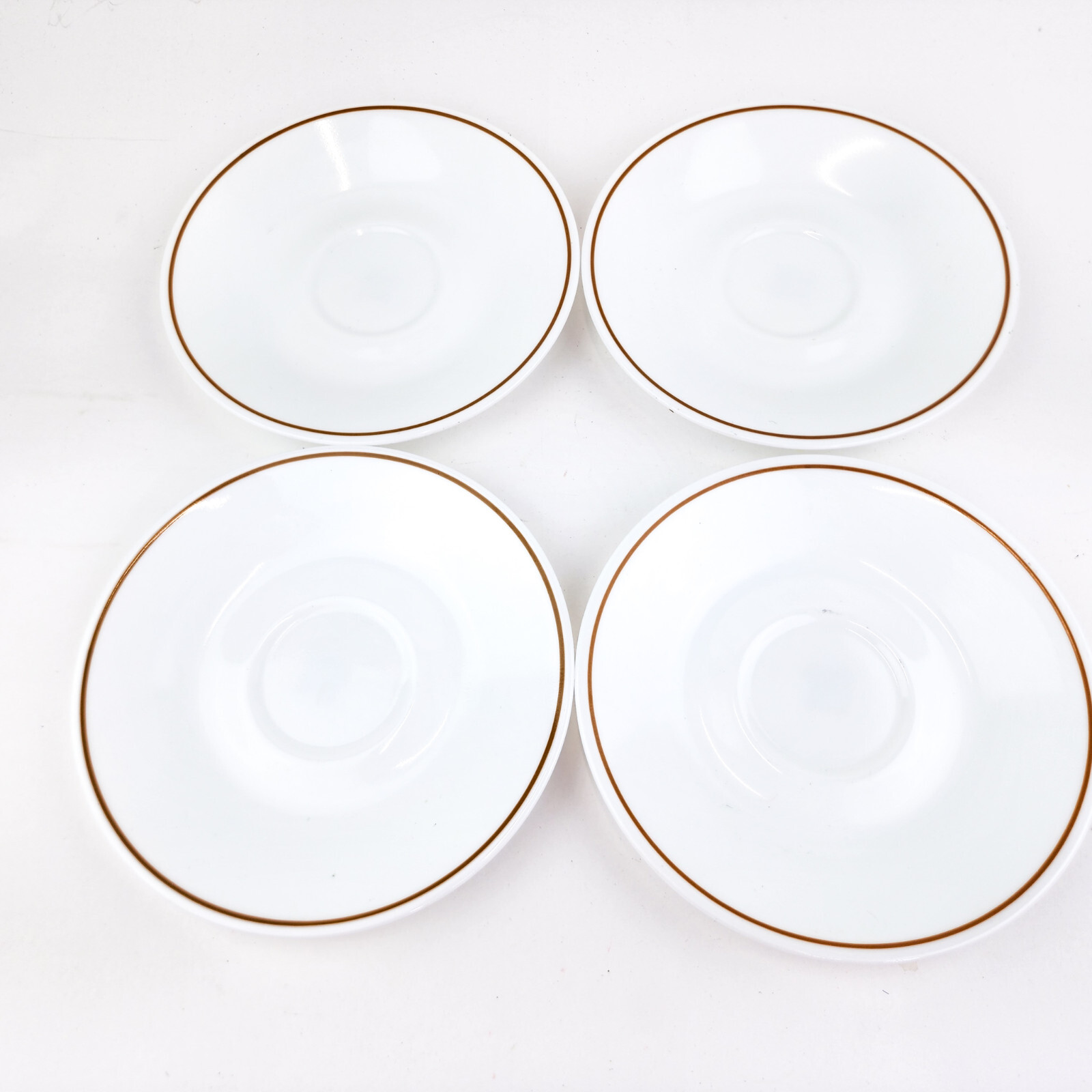 Of 4 Brown Band Dinnerware Vintage C