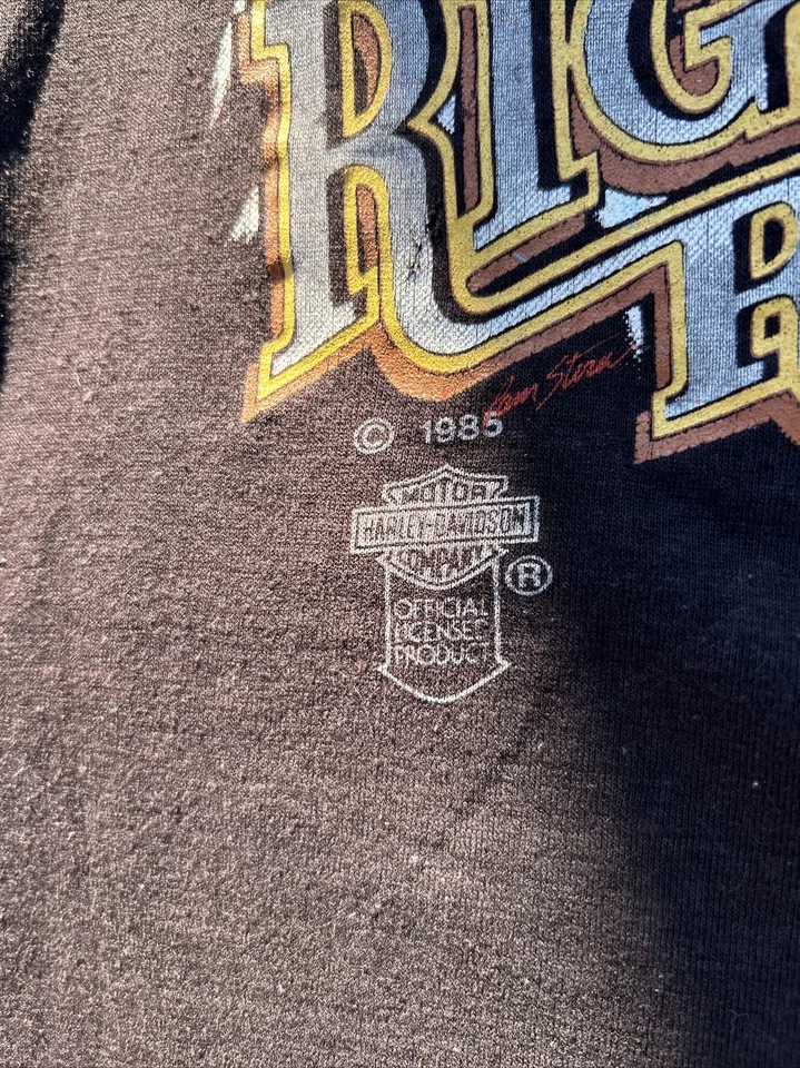 Vintage 3D Emblem Supreme Harley Davidson T-shirt 1985 Righteous Ruler Lg 80s L - Image 4 of 4
