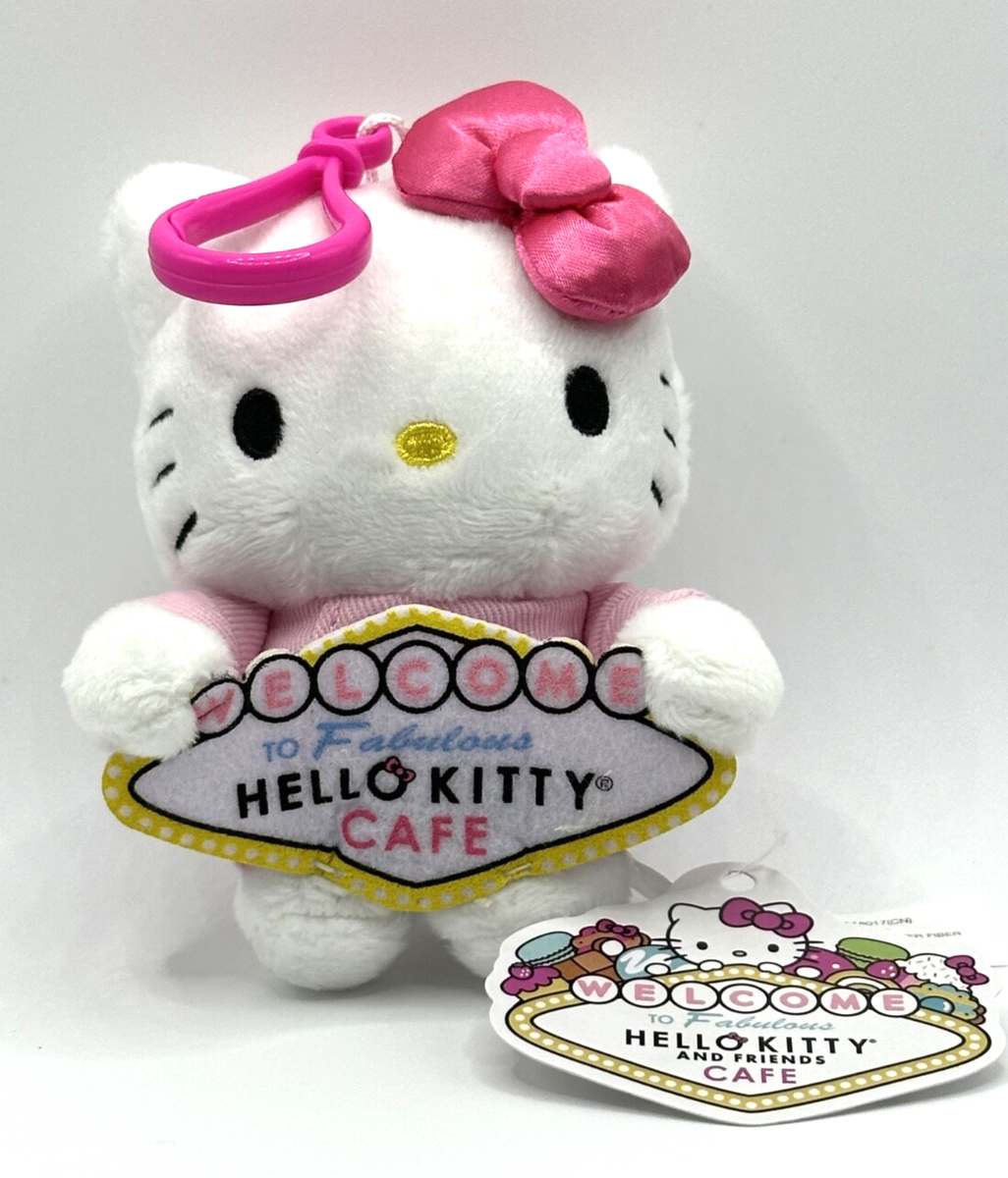 Hello Kitty Cafe Hello Kitty Chef Plush with Clip w/Las Vegas Sign