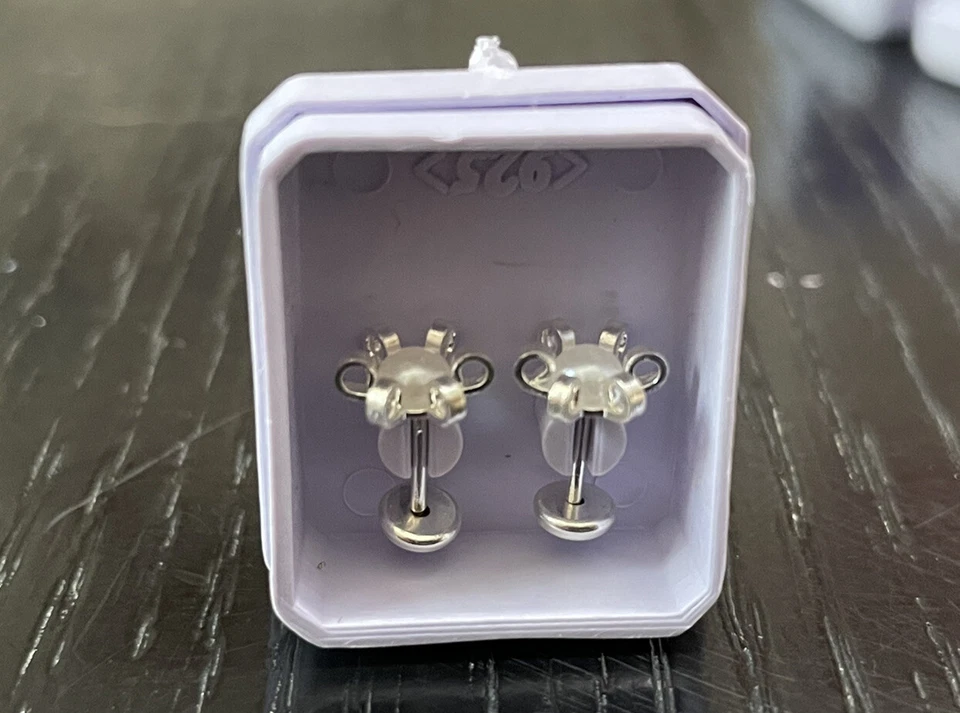 925 FLOWER SILVER RINGS,   GIRL, Stud Flat Back - Image 3 of 4