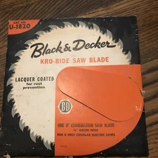 Vintage Black & Decker Kro-bide Circular Saw Combination Blade 8" U-1820 New