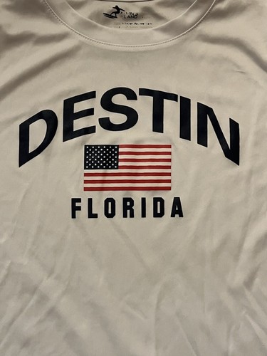 Youth Large Swim shirt Rash Guard Long Sleeve DESTIN FLORIDA FLAG - Picture 2 of 7