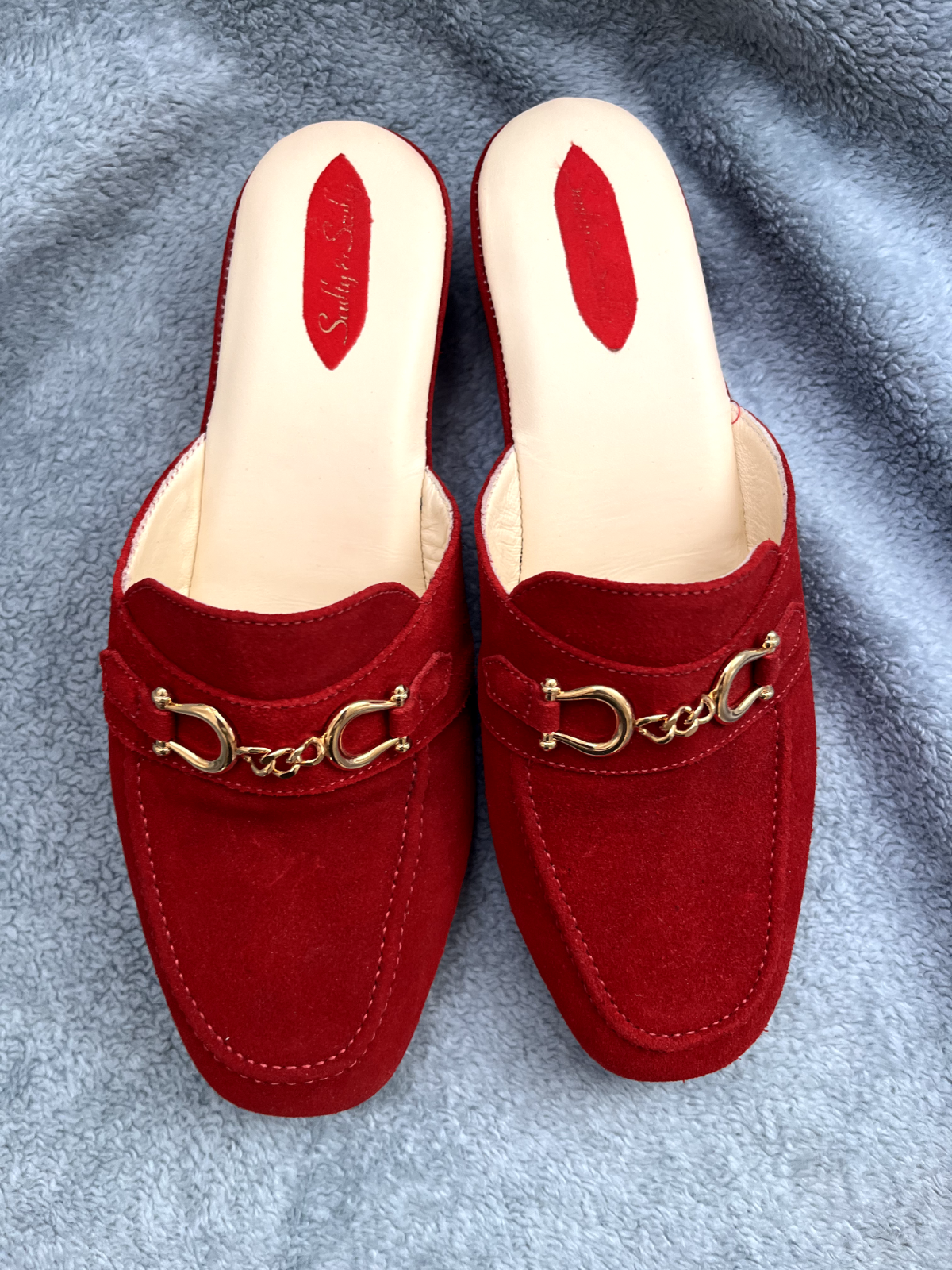 APL Scully e Scully pantofole donna rosse penny bit grandi