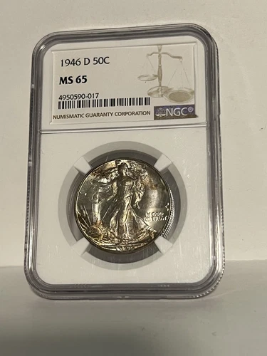 1946-D  Walking Liberty Silver Half Dollar  NGC MS 65