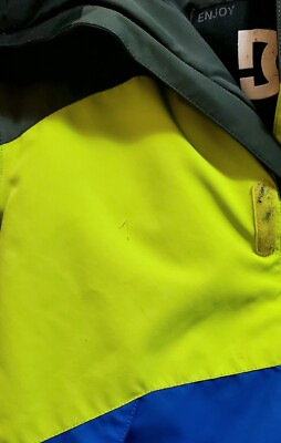 DC Snowboard Ski Snowboard Jacket Youth Small Grey Yellow Blue