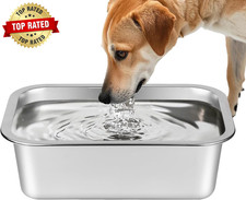 1.25 Gallons Stainless Steel Dog Bowl, Big Pet Water Food Bowl