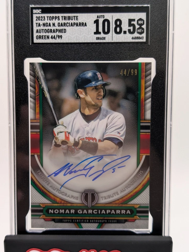 2023 Topps Tribute Baseball Nomar Garciaparra Green Auto 44/99 SGC 8.5 - Image 2 of 4