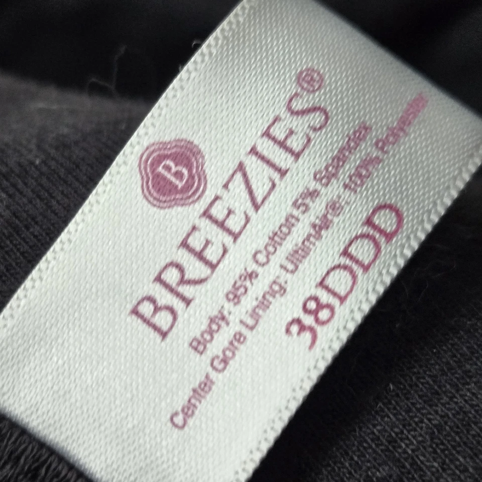 Breezies Women Bra 38DDD Black Underwired Adjustable Straps Wide Unlined - Image 3 of 4