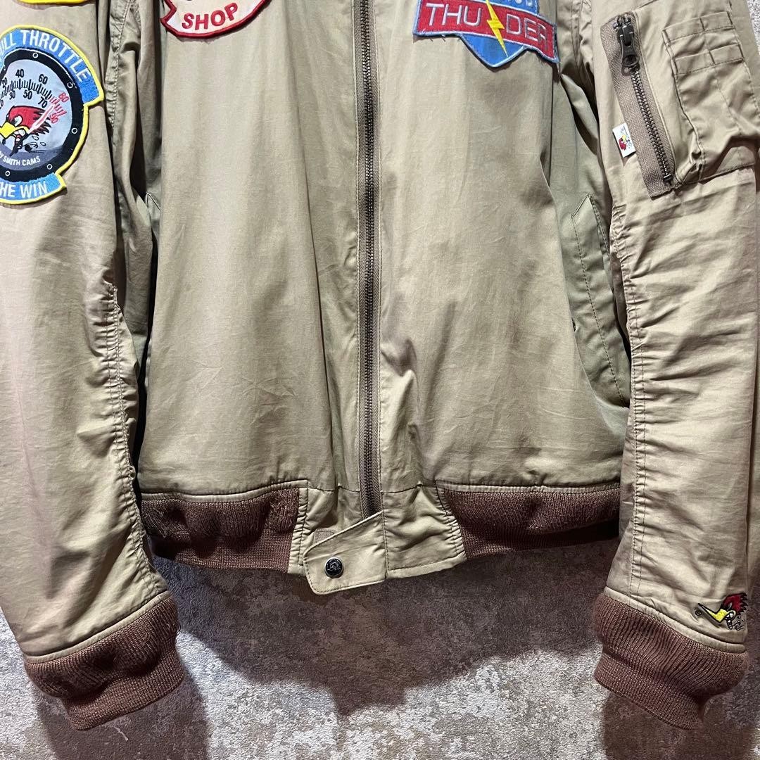 CLAY SMITH CAMS Patch Flight Jacket Beige LLW Siz… - image 3