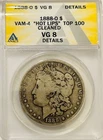 1888 O Morgan Silver Dollar ANACS VG Details VAM-4 Hotlips Top 100