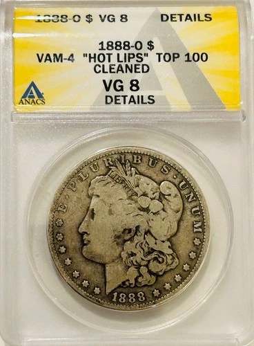 1888 O Morgan Silver Dollar ANACS VG Details VAM-4 Hotlips Top 100